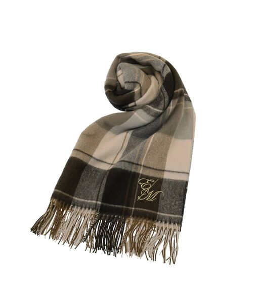 EATME（イートミー）の「E/Mロゴチェックストール（ストール/ショール・レディース・ブラウン/ブラック・FREE）」の9枚目の写真