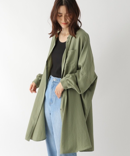 LEPSIM（レプシィム）の「ポンチョシャツチュニック長袖　123415（シャツ/ブラウス・レディース・ブラック/キナリ/カーキ/オレンジ・FREE）」の3枚目の写真