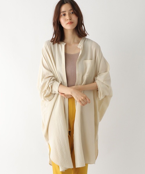 LEPSIM（レプシィム）の「ポンチョシャツチュニック長袖　123415（シャツ/ブラウス・レディース・ブラック/キナリ/カーキ/オレンジ・FREE）」の2枚目の写真