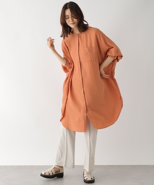 LEPSIM（レプシィム）の「ポンチョシャツチュニック長袖　123415（シャツ/ブラウス・レディース・ブラック/キナリ/カーキ/オレンジ・FREE）」の20枚目の写真