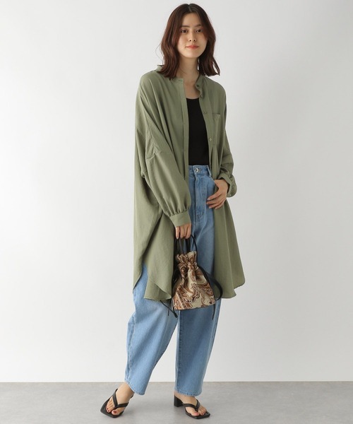 LEPSIM（レプシィム）の「ポンチョシャツチュニック長袖　123415（シャツ/ブラウス・レディース・ブラック/キナリ/カーキ/オレンジ・FREE）」の14枚目の写真