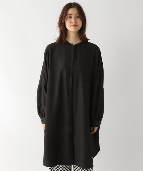 LEPSIM（レプシィム）の「ポンチョシャツチュニック長袖　123415（シャツ/ブラウス・レディース・ブラック/キナリ/カーキ/オレンジ・FREE）」の18枚目の写真