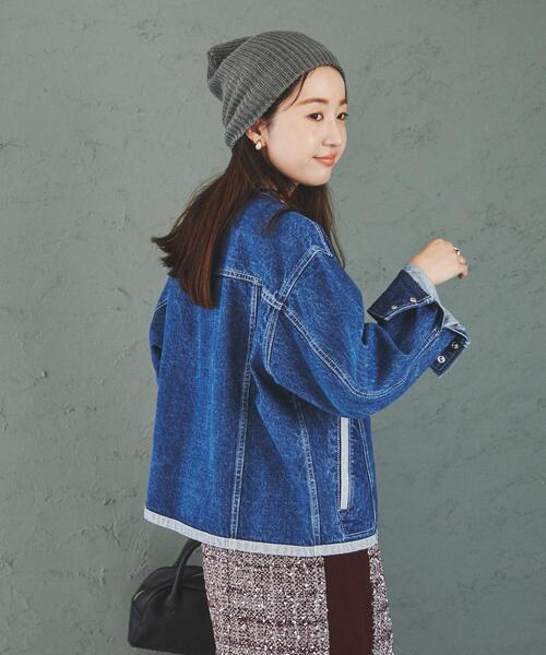 coen（コーエン）の「デニムファインジャケット（デニムジャケット・レディース・ブラック/コバルトブルー/ネイビー・L/M）」の16枚目の写真