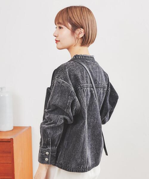 coen（コーエン）の「デニムファインジャケット（デニムジャケット・レディース・ブラック/コバルトブルー/ネイビー・L/M）」の12枚目の写真