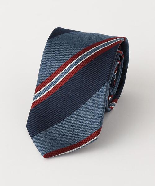 green label relaxing(グリーンレーベルリラクシング)の「GLR ヴィンテージ レップ 8.0cm ストライプ1 ネクタイ(ネクタイ・メンズ・ベージュ/ネイビー/オレンジ/ワインレッド・FREE)」の3枚目の写真