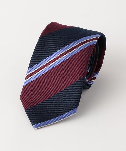 green label relaxing(グリーンレーベルリラクシング)の「GLR ヴィンテージ レップ 8.0cm ストライプ1 ネクタイ(ネクタイ・メンズ・ベージュ/ネイビー/オレンジ/ワインレッド・FREE)」の1枚目の写真
