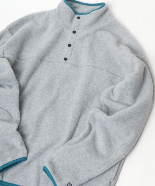 DISCUS（ディスカス）の「DISCUS/ディスカス オーバーサイズ スナップ釦 ハーフジップ フリーススウェット レディース メンズ トレーナー（スウェット・レディース・ブラック/パープル/サックスブルー/グリーン/アイボリー/オートミール/ベージュ系その他2/グリーン系その他2/ベージュ系その他/グリーン系その他・M/L/XL）」の5枚目の写真