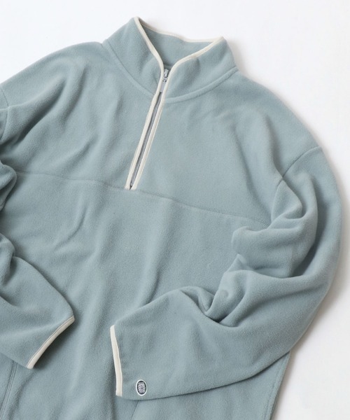 DISCUS（ディスカス）の「DISCUS/ディスカス オーバーサイズ スナップ釦 ハーフジップ フリーススウェット レディース メンズ トレーナー（スウェット・レディース・ブラック/パープル/サックスブルー/グリーン/アイボリー/オートミール/ベージュ系その他2/グリーン系その他2/ベージュ系その他/グリーン系その他・M/L/XL）」の9枚目の写真