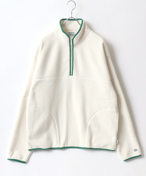 DISCUS（ディスカス）の「DISCUS/ディスカス オーバーサイズ スナップ釦 ハーフジップ フリーススウェット レディース メンズ トレーナー（スウェット・レディース・ブラック/パープル/サックスブルー/グリーン/アイボリー/オートミール/ベージュ系その他2/グリーン系その他2/ベージュ系その他/グリーン系その他・M/L/XL）」の11枚目の写真