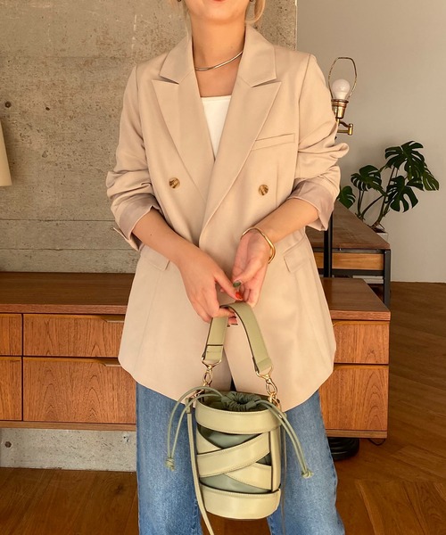 CAPRICIEUX LE'MAGE（カプリシューレマージュ）の「テーラードジャケット（テーラードジャケット・レディース・ピンク/グリーン系その他/ライトベージュ・FREE）」の4枚目の写真