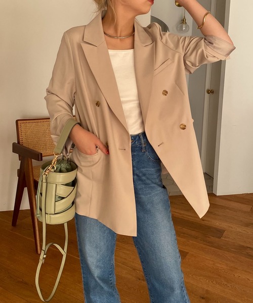 CAPRICIEUX LE'MAGE（カプリシューレマージュ）の「テーラードジャケット（テーラードジャケット・レディース・ピンク/グリーン系その他/ライトベージュ・FREE）」の6枚目の写真