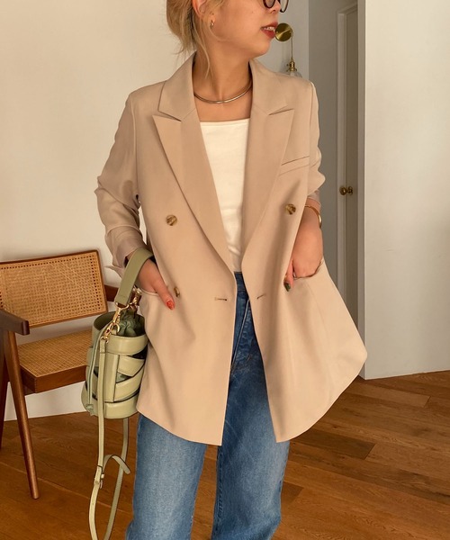 CAPRICIEUX LE'MAGE（カプリシューレマージュ）の「テーラードジャケット（テーラードジャケット・レディース・ピンク/グリーン系その他/ライトベージュ・FREE）」の7枚目の写真