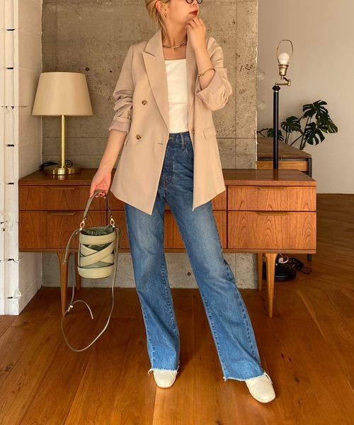 CAPRICIEUX LE'MAGE（カプリシューレマージュ）の「テーラードジャケット（テーラードジャケット・レディース・ピンク/グリーン系その他/ライトベージュ・FREE）」の8枚目の写真