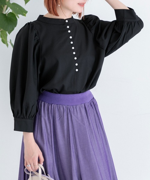 Paradise Picnic（パラダイスピクニック）の「ボリュームスリーブプルオーバー（Tシャツ/カットソー・レディース・ホワイト/ブラック/カーキ・FREE）」の18枚目の写真