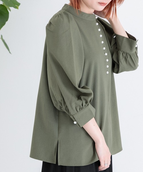 Paradise Picnic（パラダイスピクニック）の「ボリュームスリーブプルオーバー（Tシャツ/カットソー・レディース・ホワイト/ブラック/カーキ・FREE）」の9枚目の写真