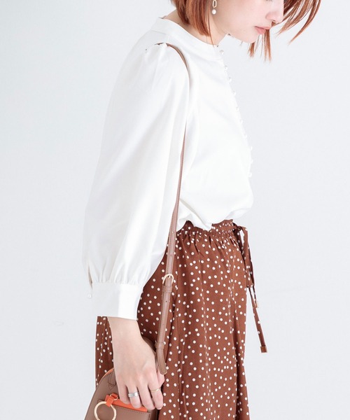 Paradise Picnic（パラダイスピクニック）の「ボリュームスリーブプルオーバー（Tシャツ/カットソー・レディース・ホワイト/ブラック/カーキ・FREE）」の12枚目の写真