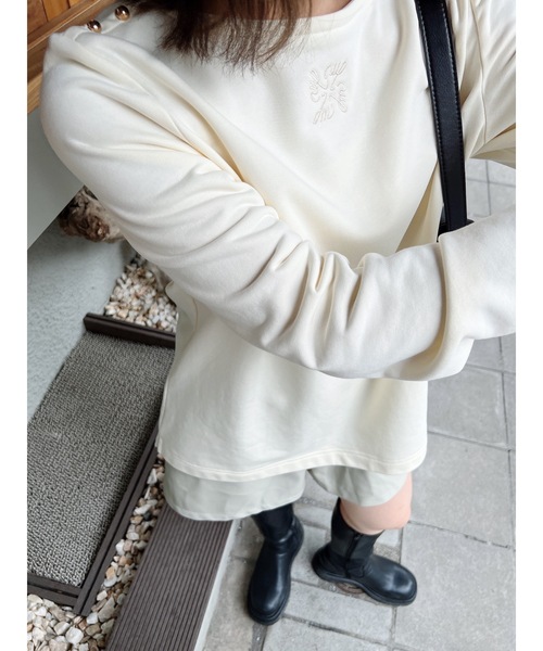 JUMELLE（ジュメロ）の「ショルダーボタンカットソー（Tシャツ/カットソー・レディース・ピンク/ベージュ・FREE）」の2枚目の写真