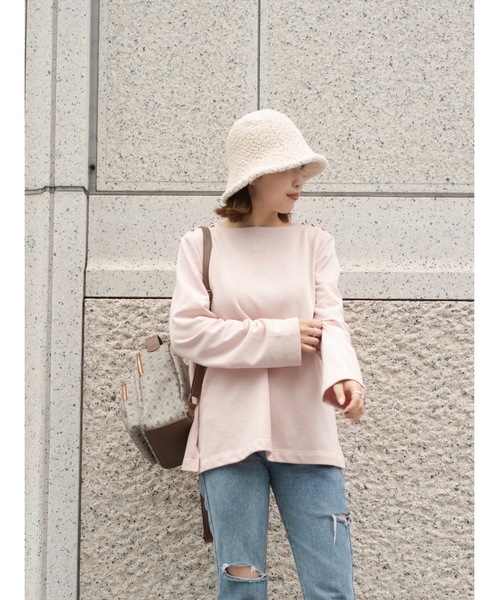 JUMELLE（ジュメロ）の「ショルダーボタンカットソー（Tシャツ/カットソー・レディース・ピンク/ベージュ・FREE）」の21枚目の写真