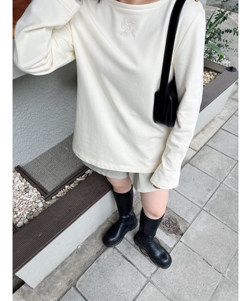 JUMELLE（ジュメロ）の「ショルダーボタンカットソー（Tシャツ/カットソー・レディース・ピンク/ベージュ・FREE）」の4枚目の写真