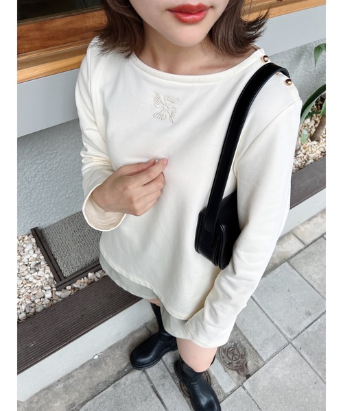 JUMELLE（ジュメロ）の「ショルダーボタンカットソー（Tシャツ/カットソー・レディース・ピンク/ベージュ・FREE）」の11枚目の写真