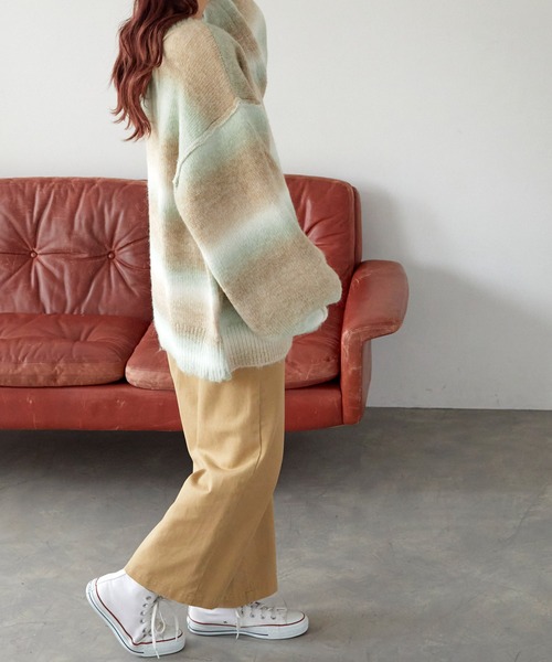 Chaco closet（チャコ クローゼット）の「オーバーサイズ グラデーションニットカーディガン（カーディガン/ボレロ・レディース・グレー/グリーン/ピンク/パープル/イエロー/カーキ/ブラック・FREE）」の18枚目の写真