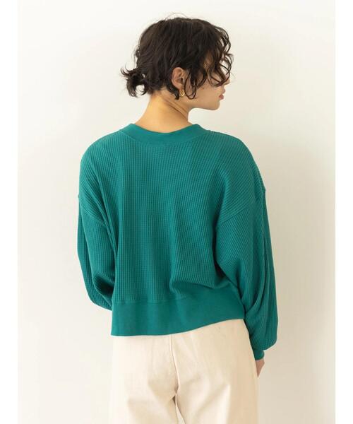 koe(コエ)の「ビッグワッフル袖ボリュームカーディガン(カーディガン/ボレロ・レディース・キャメル/グリーン/ナチュラル/チャコールグレー・FREE)」の17枚目の写真