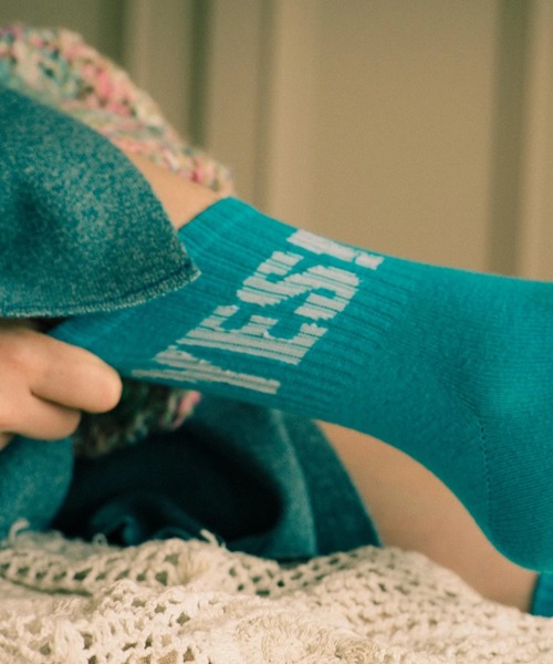 Little sunny bite（リトルサニーバイト）の「LittleSunnyBite/リトルサニーバイト/Yes socks（ソックス/靴下・レディース・ホワイト/ブラック/ブルー・FREE）」の3枚目の写真