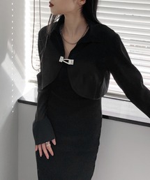 Design hook cropped shirt jacket / デザインフッククロップドシャツジャケット