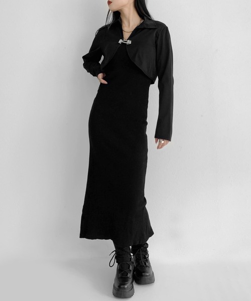 LVEU.(ラブユ.)の「Design hook cropped shirt jacket / デザインフッククロップドシャツジャケット(シャツ/ブラウス・レディース・ブラック・FREE)」の10枚目の写真