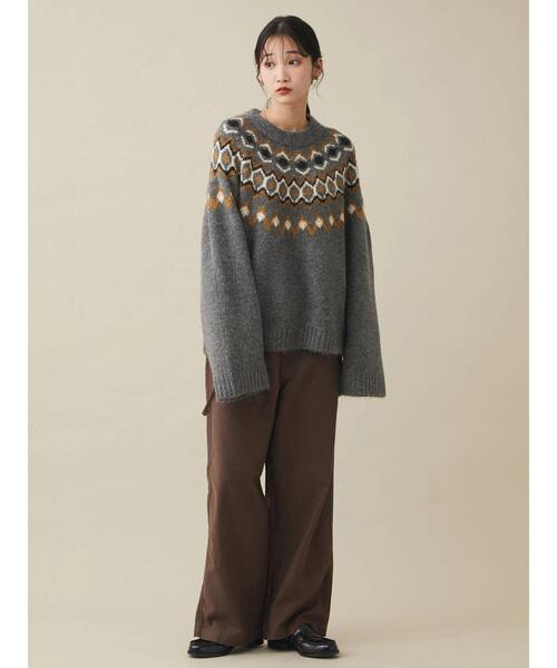 CRAFT STANDARD BOUTIQUE（クラフトスタンダードブティック）の「求心ジャガードニットプルオーバー　＊◆（ニット/セーター・レディース・グレー/ブラック/アイボリー・FREE）」の11枚目の写真