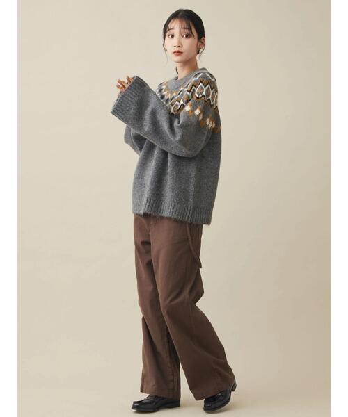 CRAFT STANDARD BOUTIQUE（クラフトスタンダードブティック）の「求心ジャガードニットプルオーバー　＊◆（ニット/セーター・レディース・グレー/ブラック/アイボリー・FREE）」の12枚目の写真