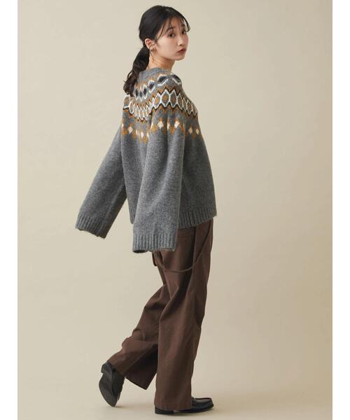 CRAFT STANDARD BOUTIQUE（クラフトスタンダードブティック）の「求心ジャガードニットプルオーバー　＊◆（ニット/セーター・レディース・グレー/ブラック/アイボリー・FREE）」の14枚目の写真