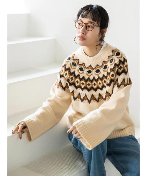 CRAFT STANDARD BOUTIQUE（クラフトスタンダードブティック）の「求心ジャガードニットプルオーバー　＊◆（ニット/セーター・レディース・グレー/ブラック/アイボリー・FREE）」の17枚目の写真