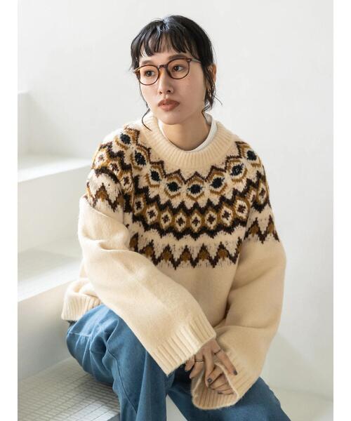 CRAFT STANDARD BOUTIQUE（クラフトスタンダードブティック）の「求心ジャガードニットプルオーバー　＊◆（ニット/セーター・レディース・グレー/ブラック/アイボリー・FREE）」の18枚目の写真