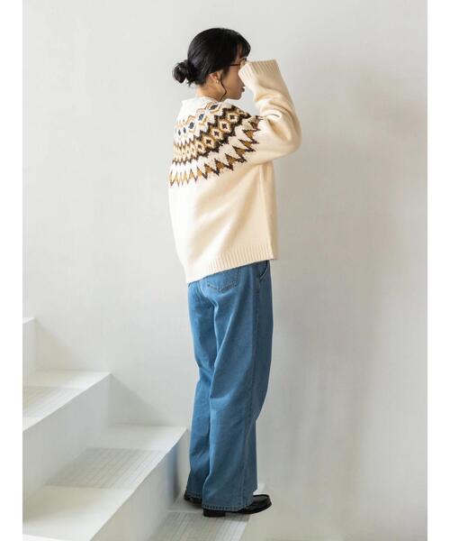 CRAFT STANDARD BOUTIQUE（クラフトスタンダードブティック）の「求心ジャガードニットプルオーバー　＊◆（ニット/セーター・レディース・グレー/ブラック/アイボリー・FREE）」の21枚目の写真