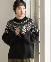 求心ジャガードニットプルオーバー　＊◆