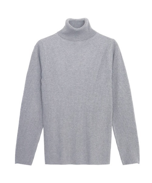 Pierrot（ピエロ）の「リブタートルネックニット（ニット/セーター・レディース・グレー系その他/ベージュ系その他/オフホワイト/ブラック/ライトブルー/ピンク系その他/オレンジ系その他/キャメル/杢グレー/グリーン・M/L）」の4枚目の写真