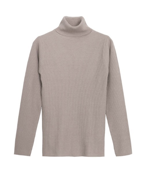 Pierrot（ピエロ）の「リブタートルネックニット（ニット/セーター・レディース・グレー系その他/ベージュ系その他/オフホワイト/ブラック/ライトブルー/ピンク系その他/オレンジ系その他/キャメル/杢グレー/グリーン・M/L）」の6枚目の写真