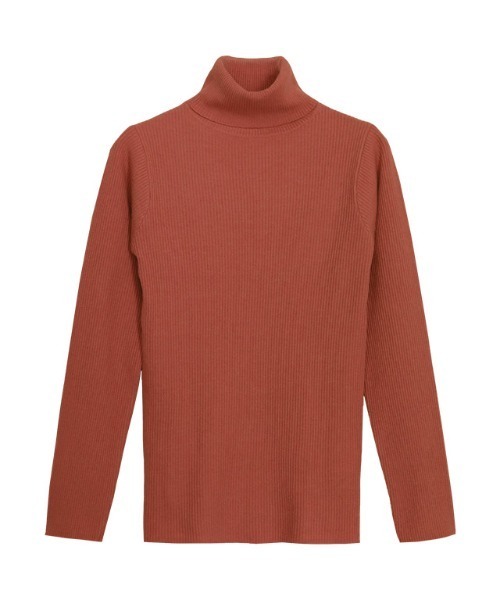 Pierrot（ピエロ）の「リブタートルネックニット（ニット/セーター・レディース・グレー系その他/ベージュ系その他/オフホワイト/ブラック/ライトブルー/ピンク系その他/オレンジ系その他/キャメル/杢グレー/グリーン・M/L）」の10枚目の写真