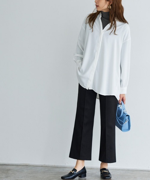 Pierrot（ピエロ）の「リブタートルネックニット（ニット/セーター・レディース・グレー系その他/ベージュ系その他/オフホワイト/ブラック/ライトブルー/ピンク系その他/オレンジ系その他/キャメル/杢グレー/グリーン・M/L）」の14枚目の写真