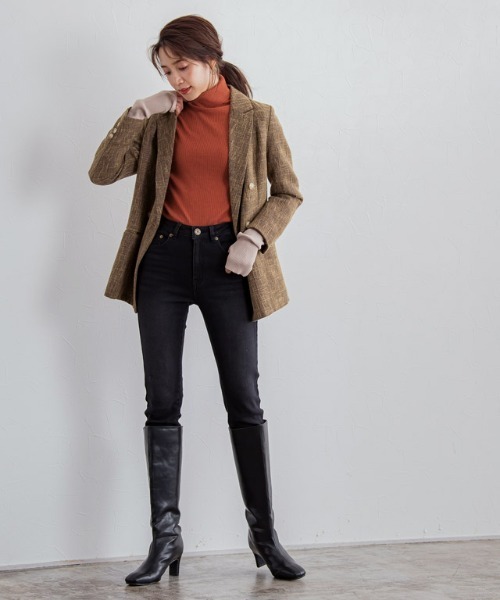 Pierrot（ピエロ）の「リブタートルネックニット（ニット/セーター・レディース・グレー系その他/ベージュ系その他/オフホワイト/ブラック/ライトブルー/ピンク系その他/オレンジ系その他/キャメル/杢グレー/グリーン・M/L）」の20枚目の写真