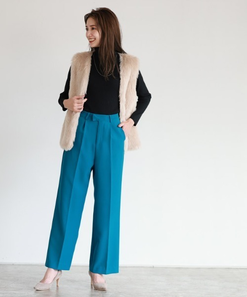 Pierrot（ピエロ）の「リブタートルネックニット（ニット/セーター・レディース・グレー系その他/ベージュ系その他/オフホワイト/ブラック/ライトブルー/ピンク系その他/オレンジ系その他/キャメル/杢グレー/グリーン・M/L）」の21枚目の写真