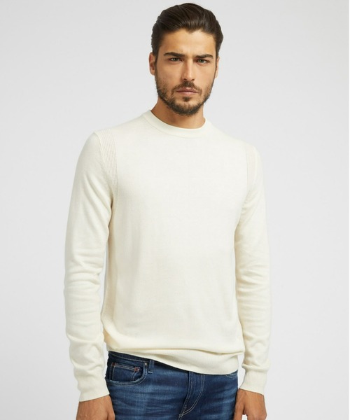 Guess（ゲス）の「Patton Sweater（ニット/セーター・メンズ・オフホワイト/ブルー・MEDIUM/SMALL/X-LARGE/LARGE）」の2枚目の写真