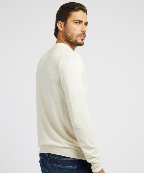 Guess（ゲス）の「Patton Sweater（ニット/セーター・メンズ・オフホワイト/ブルー・MEDIUM/SMALL/X-LARGE/LARGE）」の5枚目の写真