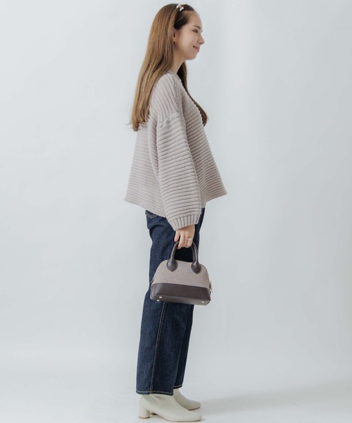 flower（フラワー）の「ニュアンスガーターニット（ニット/セーター・レディース・グレー/アイボリー・FREE）」の17枚目の写真