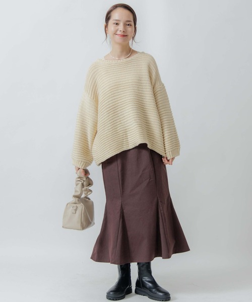 flower（フラワー）の「ニュアンスガーターニット（ニット/セーター・レディース・グレー/アイボリー・FREE）」の18枚目の写真