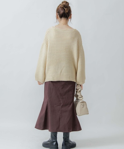 flower（フラワー）の「ニュアンスガーターニット（ニット/セーター・レディース・グレー/アイボリー・FREE）」の21枚目の写真