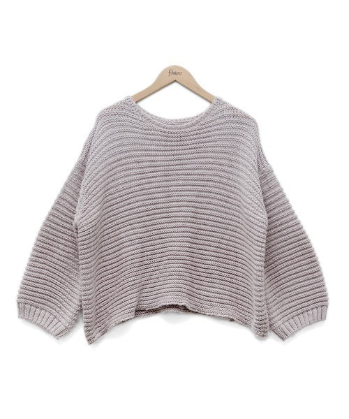 flower（フラワー）の「ニュアンスガーターニット（ニット/セーター・レディース・グレー/アイボリー・FREE）」の5枚目の写真