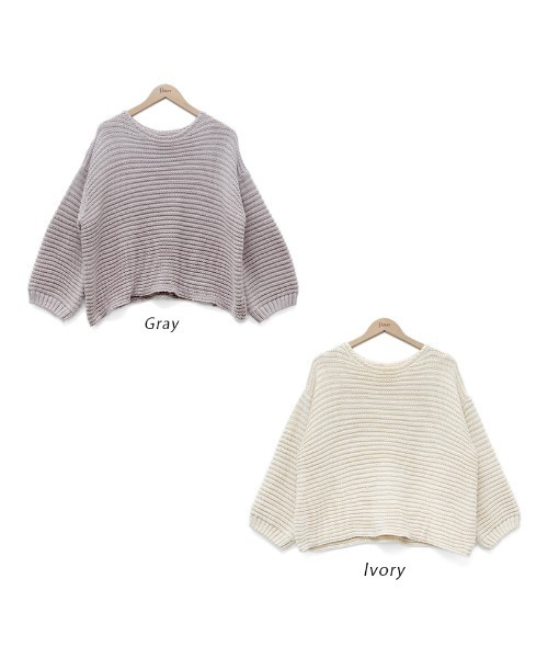 flower（フラワー）の「ニュアンスガーターニット（ニット/セーター・レディース・グレー/アイボリー・FREE）」の16枚目の写真