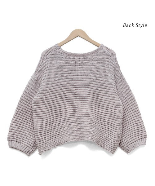 flower（フラワー）の「ニュアンスガーターニット（ニット/セーター・レディース・グレー/アイボリー・FREE）」の13枚目の写真